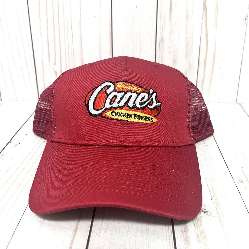 Raising Canes Adult Hat Red Adjustable Cap Fast Food Chicken Fingers